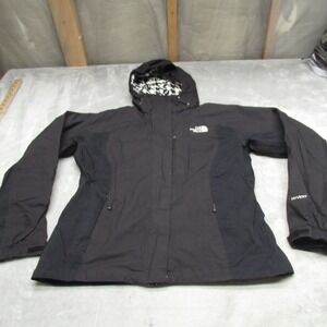 North Face Jacket Womens Medium Black Hooded Waterproof Ski Winter Wind Rain